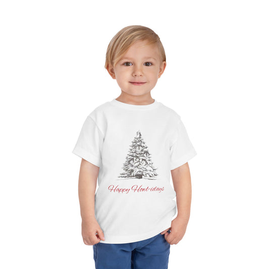 Happy Howl-idays Toddler Unisex Short Sleeve Crewneck Tee
