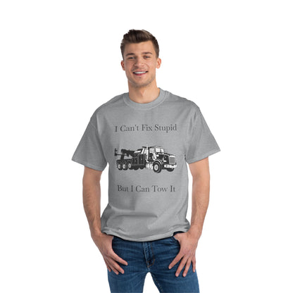 I Can't Fix Stupid Heavy Tow Truck Men's Short-Sleeve Crewneck Tee