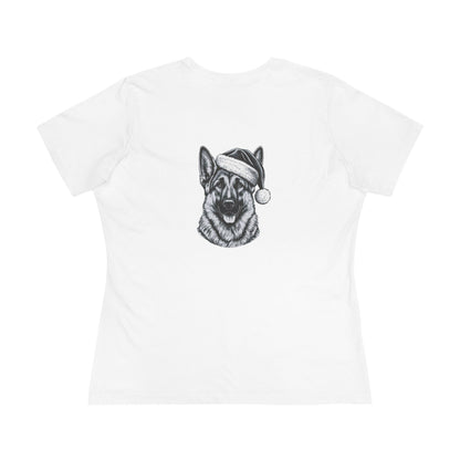 Santa Paws German Shepherd Women's Short Sleeve Crewneck Tee