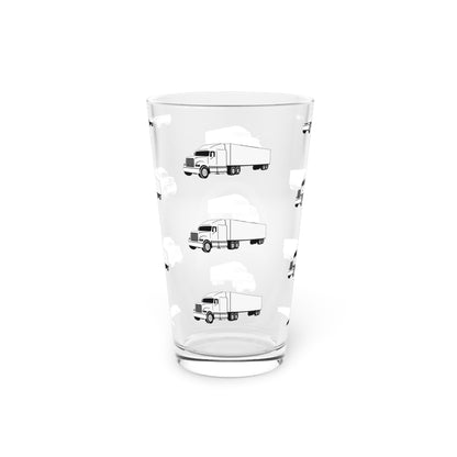 Semi Truck Drinking Glass