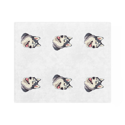 Malamute Head Velveteen Microfiber Blanket