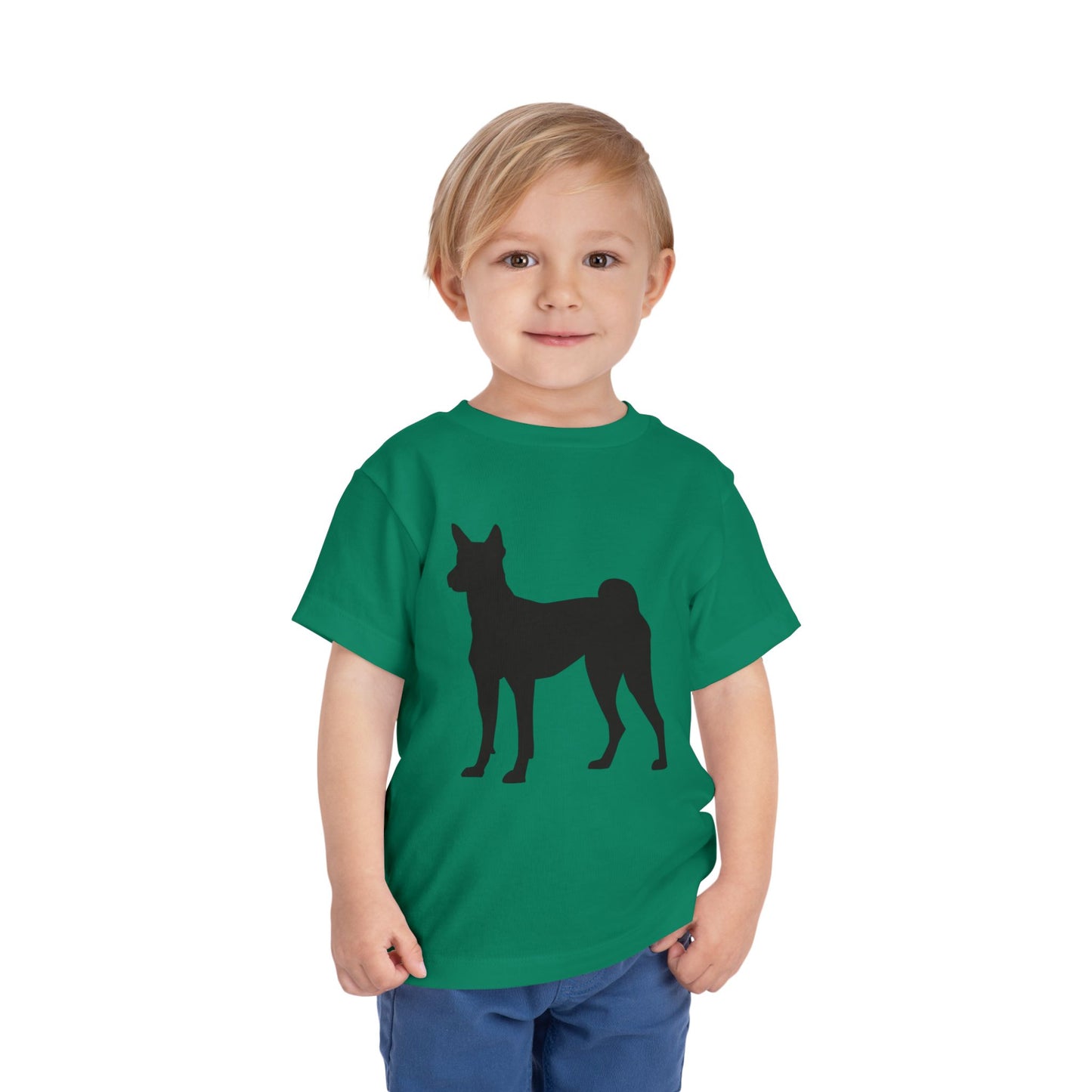 Basenji Silhouette Toddler Unisex Short Sleeve Crewneck Tee