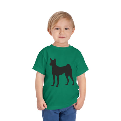Basenji Silhouette Toddler Unisex Short Sleeve Crewneck Tee