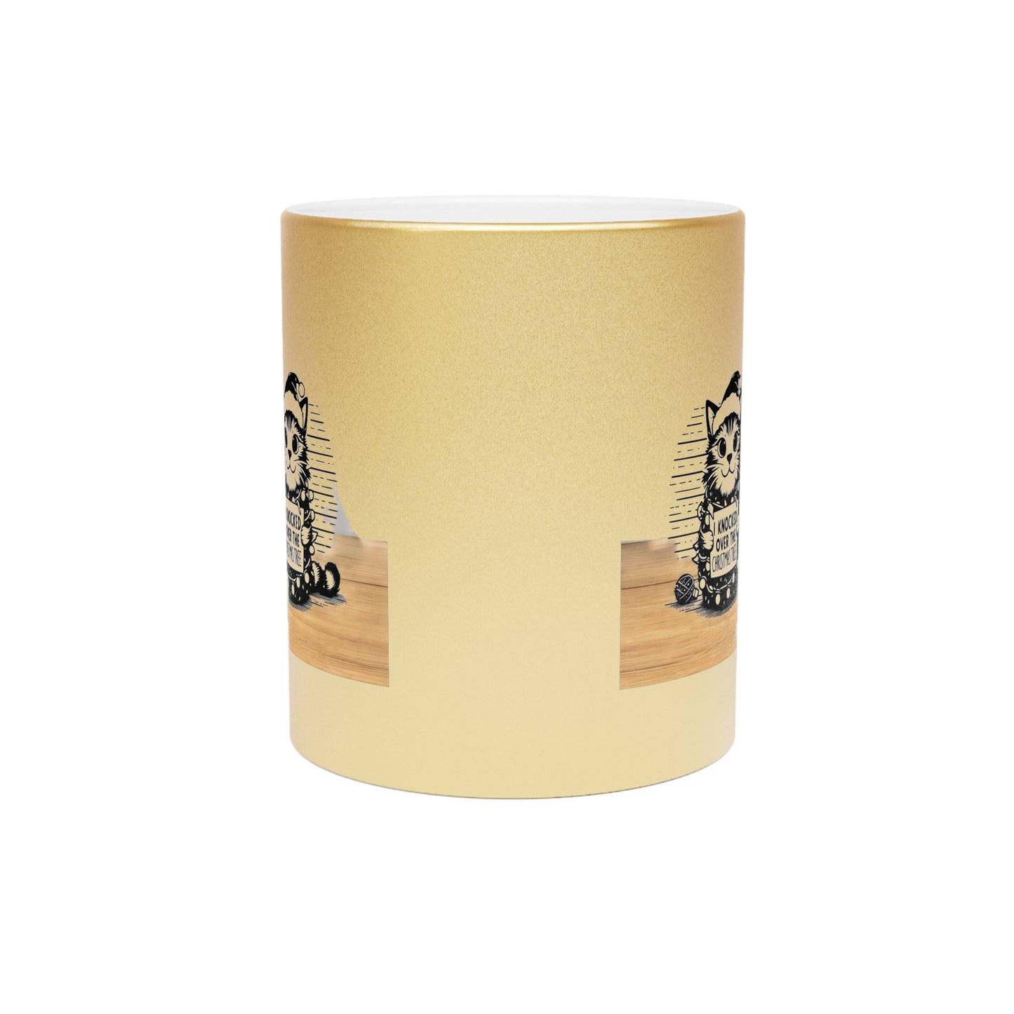 Naughty Cat Metallic Coffee Mug