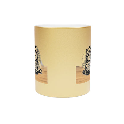 Naughty Cat Metallic Coffee Mug
