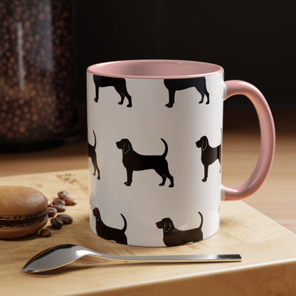 Bloodhound Silhouette 2-Tone Coffee Mug