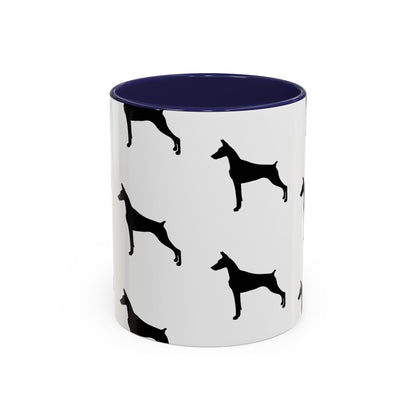Doberman Silhouette 2-Tone Coffee Mug