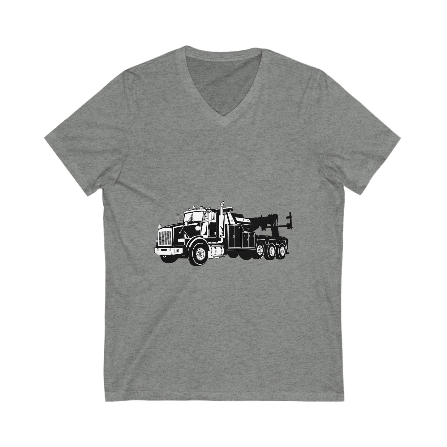Heavy Tow Truck Unisex Short Sleeve V-Neck Tee