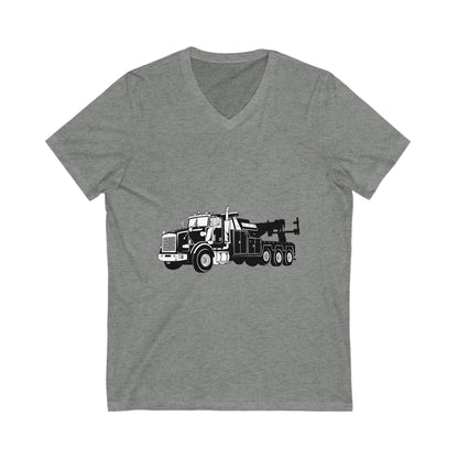 Heavy Tow Truck Unisex Short Sleeve V-Neck Tee