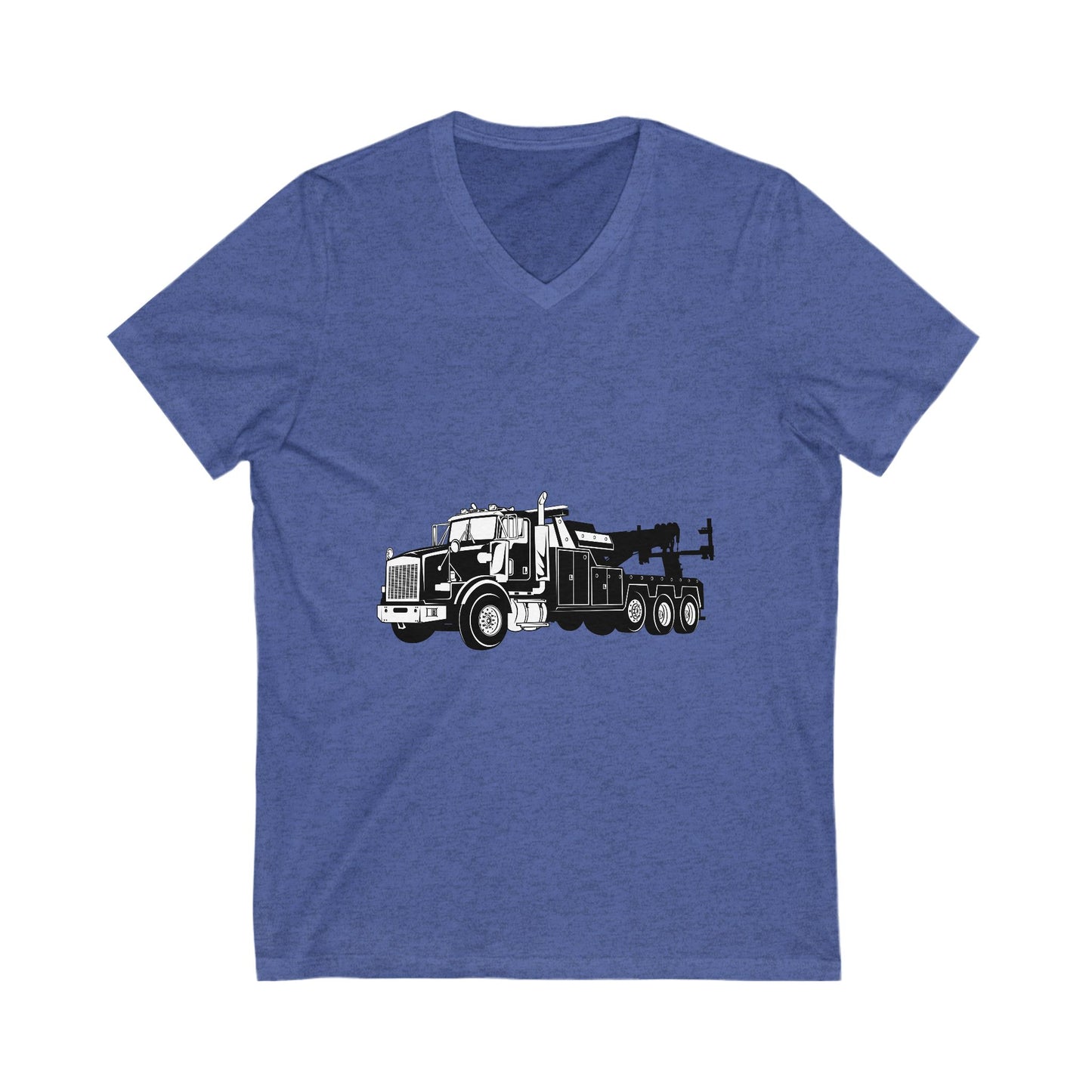 Heavy Tow Truck Unisex Short Sleeve V-Neck Tee
