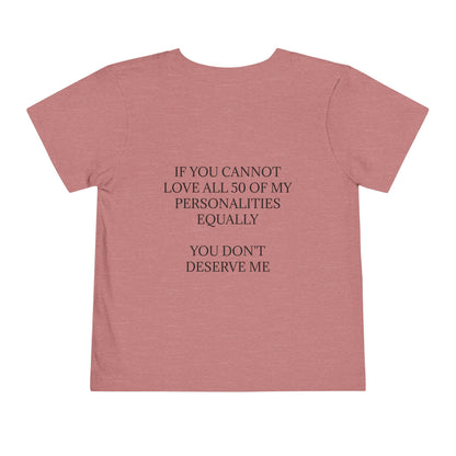 50 Personalities Toddler Unisex Short Sleeve Crewneck Tee