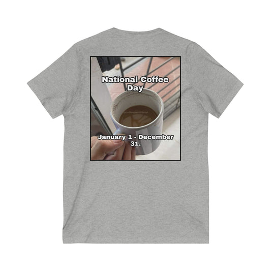National Coffee Day Unisex Short Sleeve V-Neck Tee