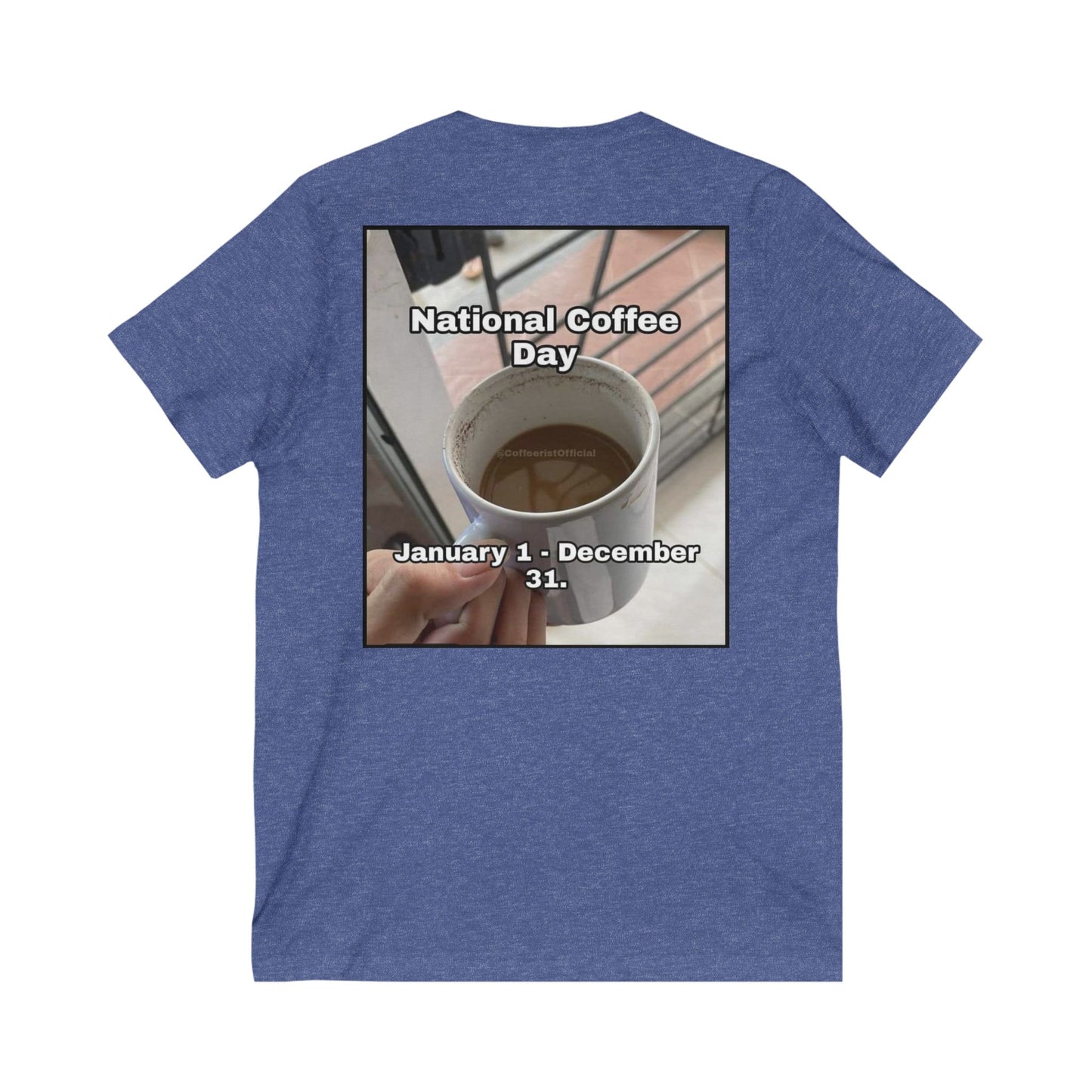 National Coffee Day Unisex Short Sleeve V-Neck Tee