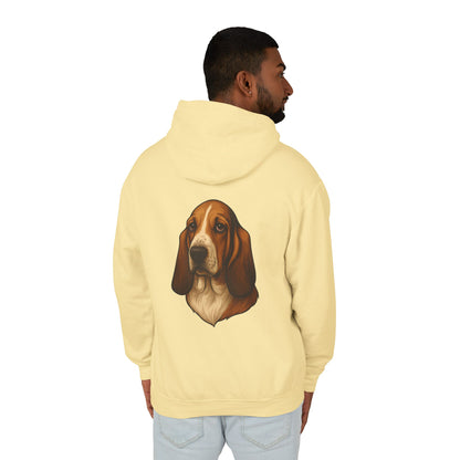 Basset Hound Head Unisex Lightweight Hoodie