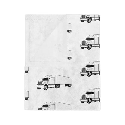 Semi Truck Velveteen Microfiber Blanket