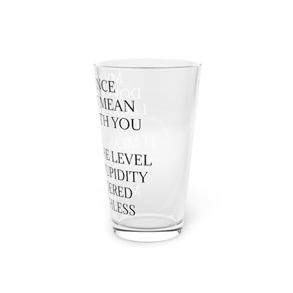 Speechless Drinking Glass