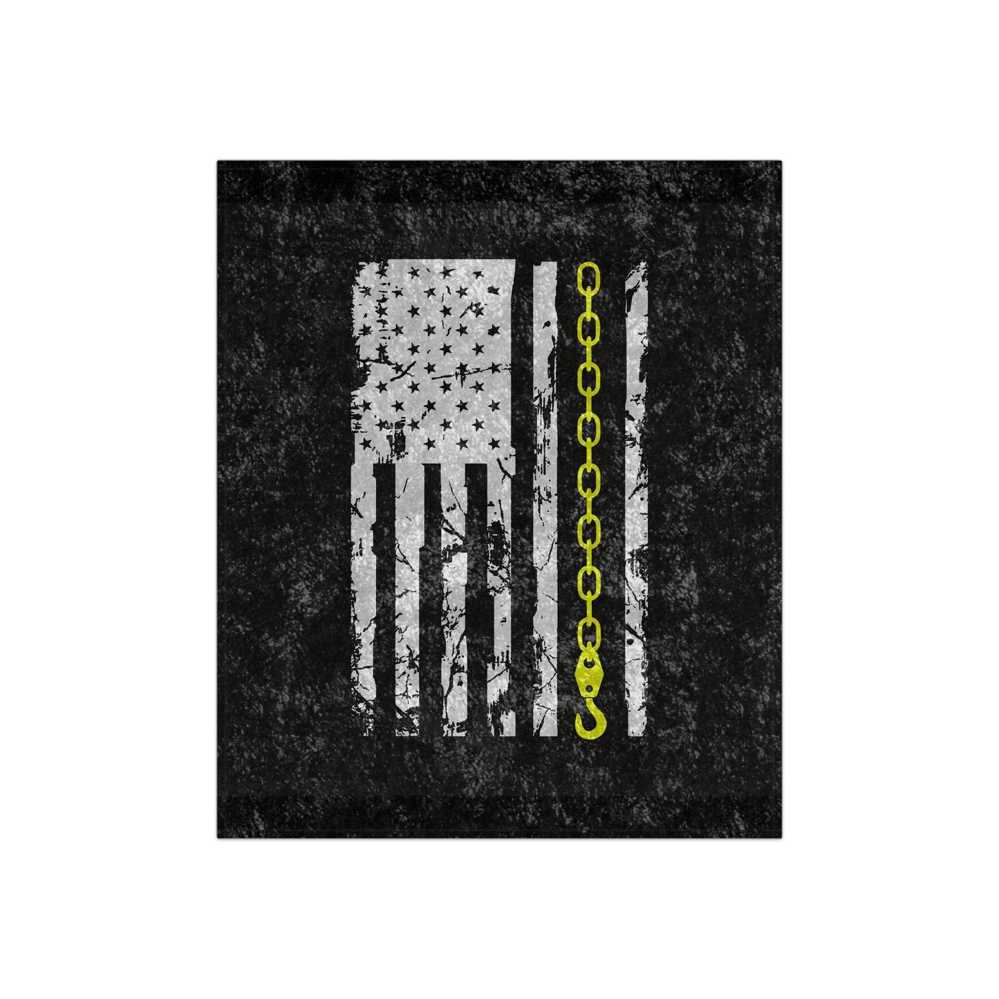 Thin Yellow Line Crushed Velvet Blanket
