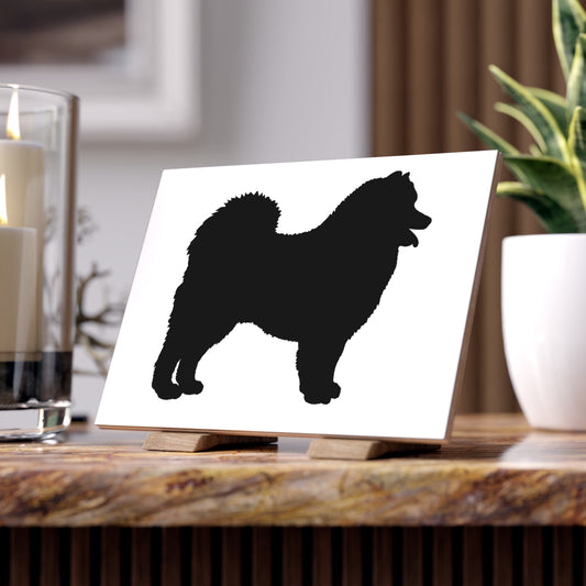 Samoyed Silhouette Ceramic Photo Tile
