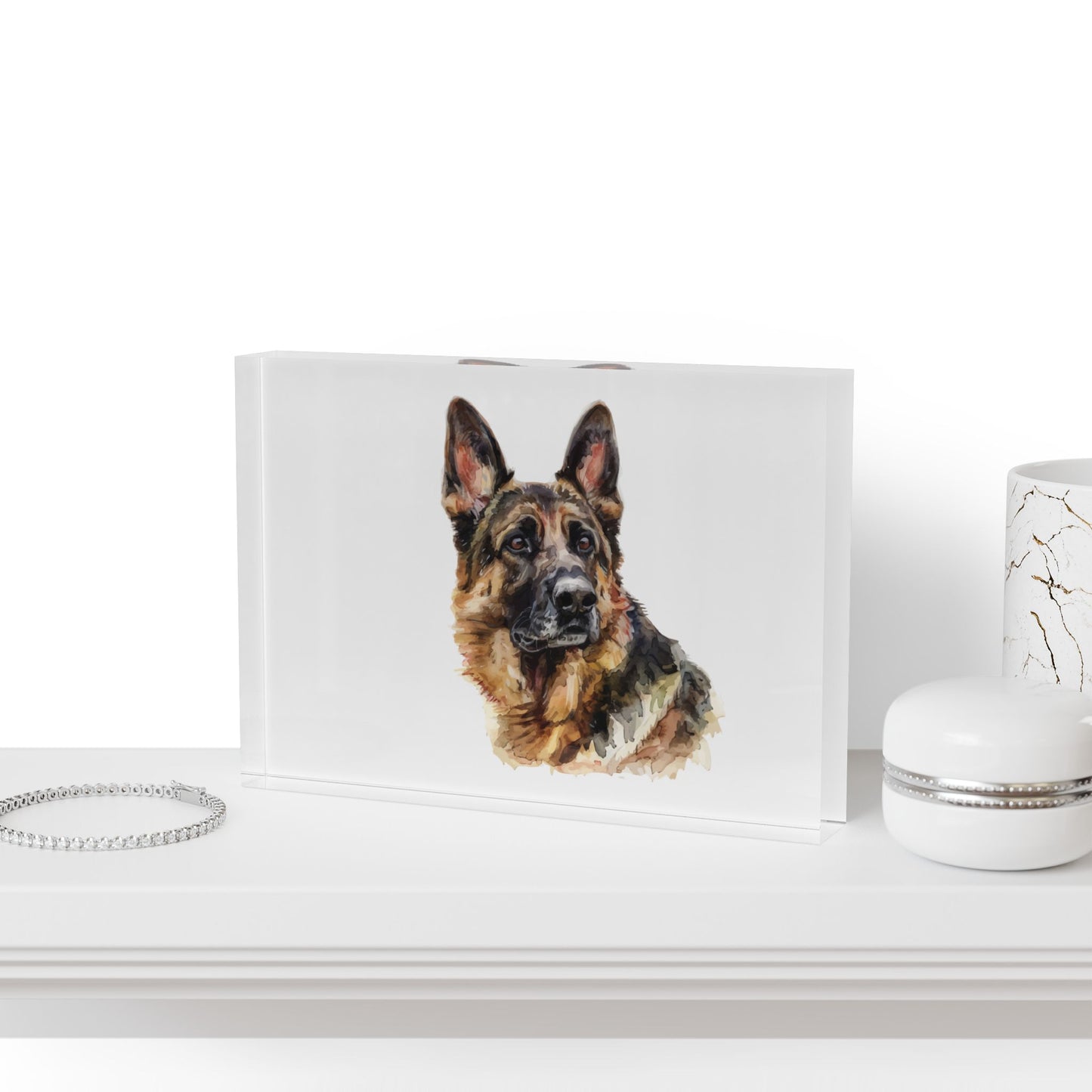 German Shepherd Head Acrylic Photo Block