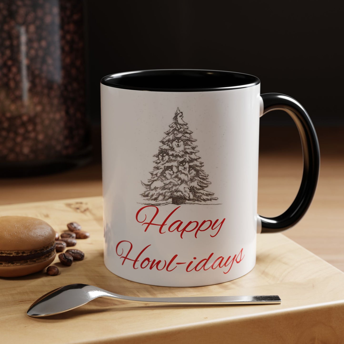 Happy Howl-idays 2-Tone Coffee Mug
