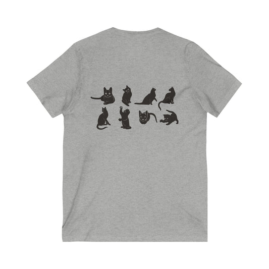 Cats Unisex Short Sleeve V-Neck Tee