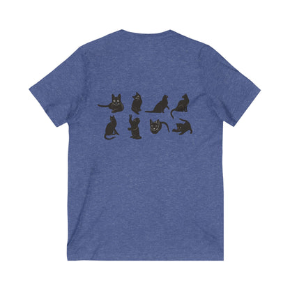 Cats Unisex Short Sleeve V-Neck Tee