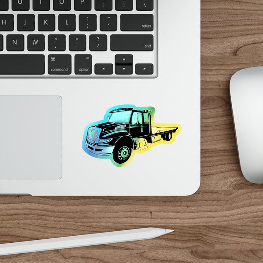 Flatbed Tow Truck Holographic Sticker