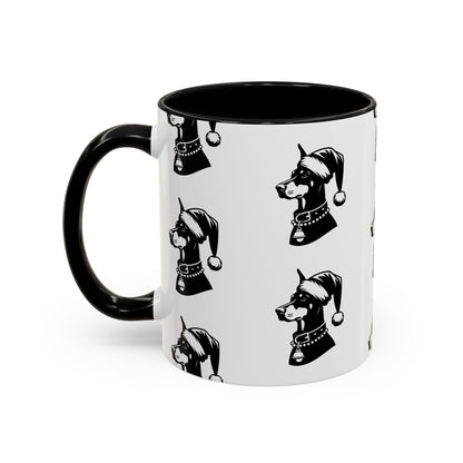 Santa Paws Doberman 2-Tone Coffee Mug