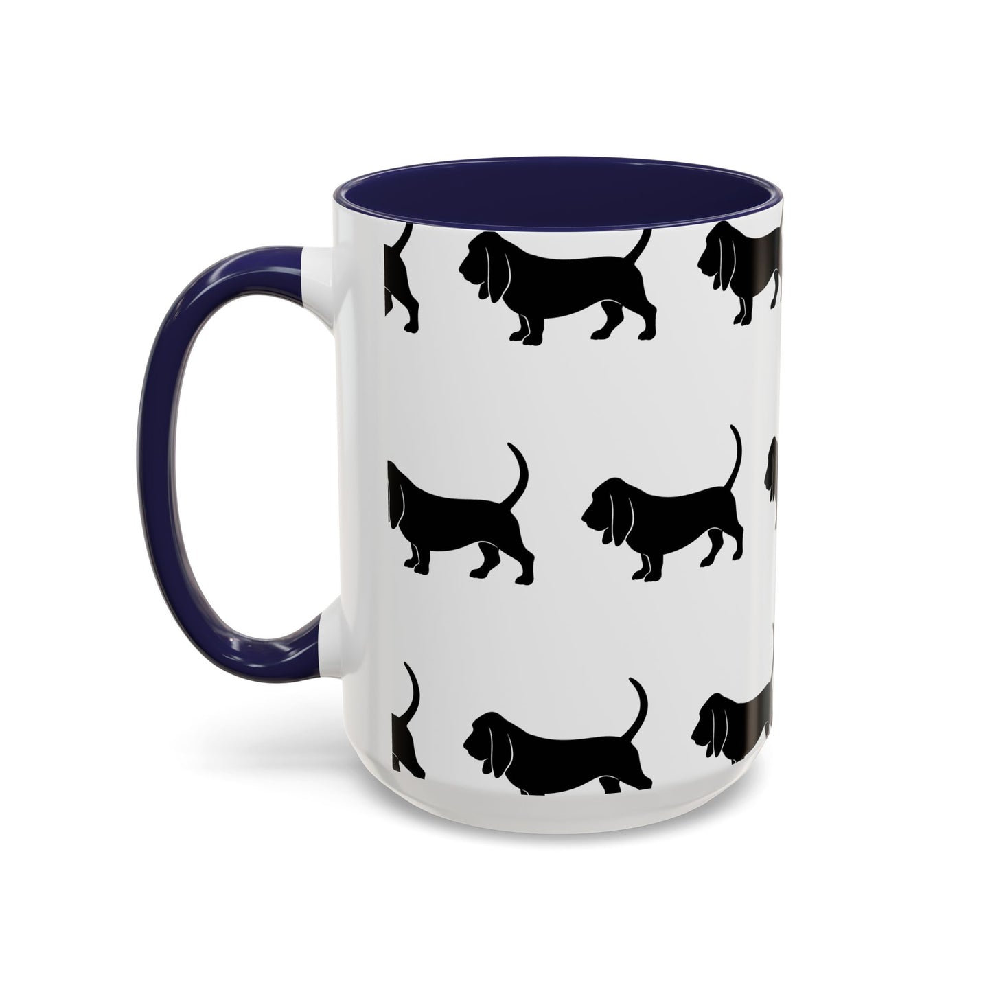 Basset Hound Silhouette 2-Tone Coffee Mug