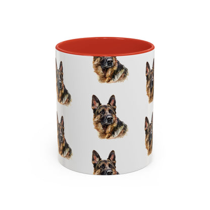 German Shepherd Head 2-Tone Coffee Mug