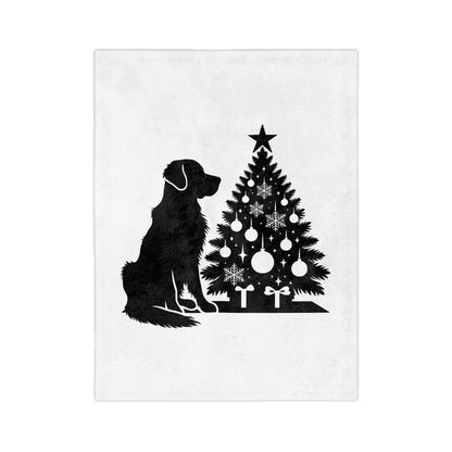 Golden Christmas Tree Velveteen Microfiber Blanket