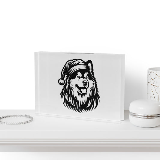 Santa Paws Malamute Acrylic Photo Block