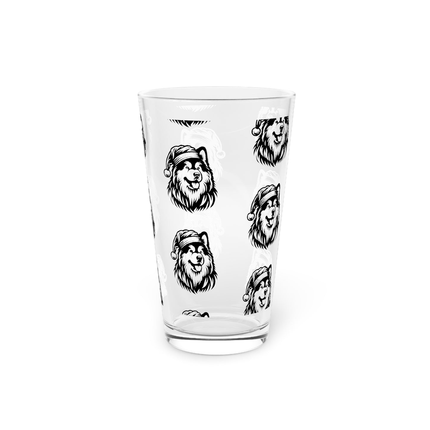 Santa Paws Malamute Drinking Glass