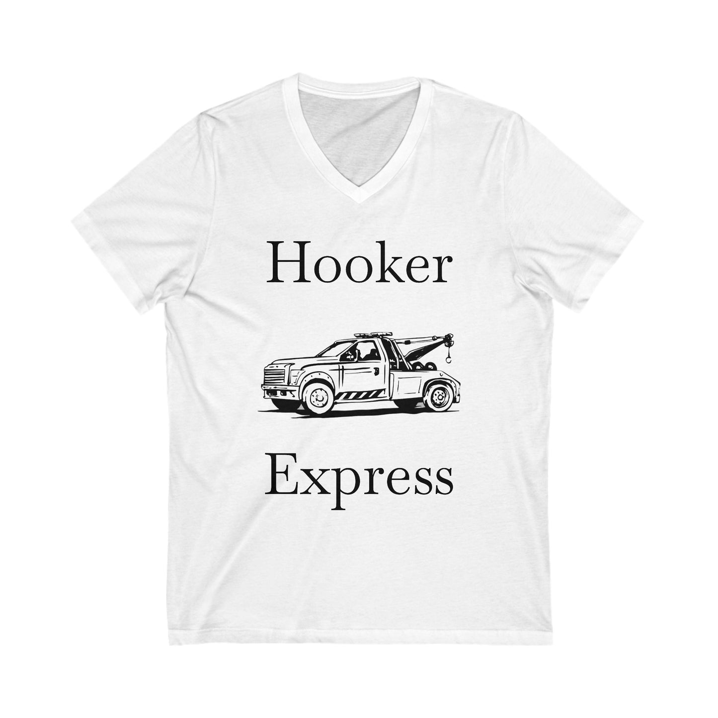 H**ker Express Wheel Lift Tow Truck Unisex Short Sleeve V-Neck Tee