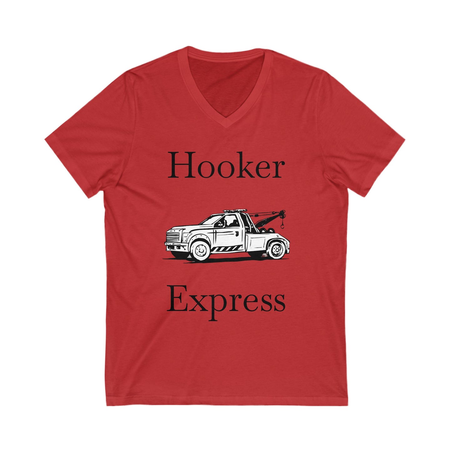 H**ker Express Wheel Lift Tow Truck Unisex Short Sleeve V-Neck Tee