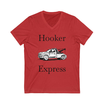 H**ker Express Wheel Lift Tow Truck Unisex Short Sleeve V-Neck Tee