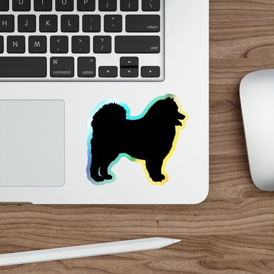 Samoyed Silhouette Holographic Sticker