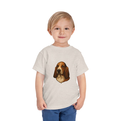 Basset Hound Head Toddler Unisex Short Sleeve Crewneck Tee