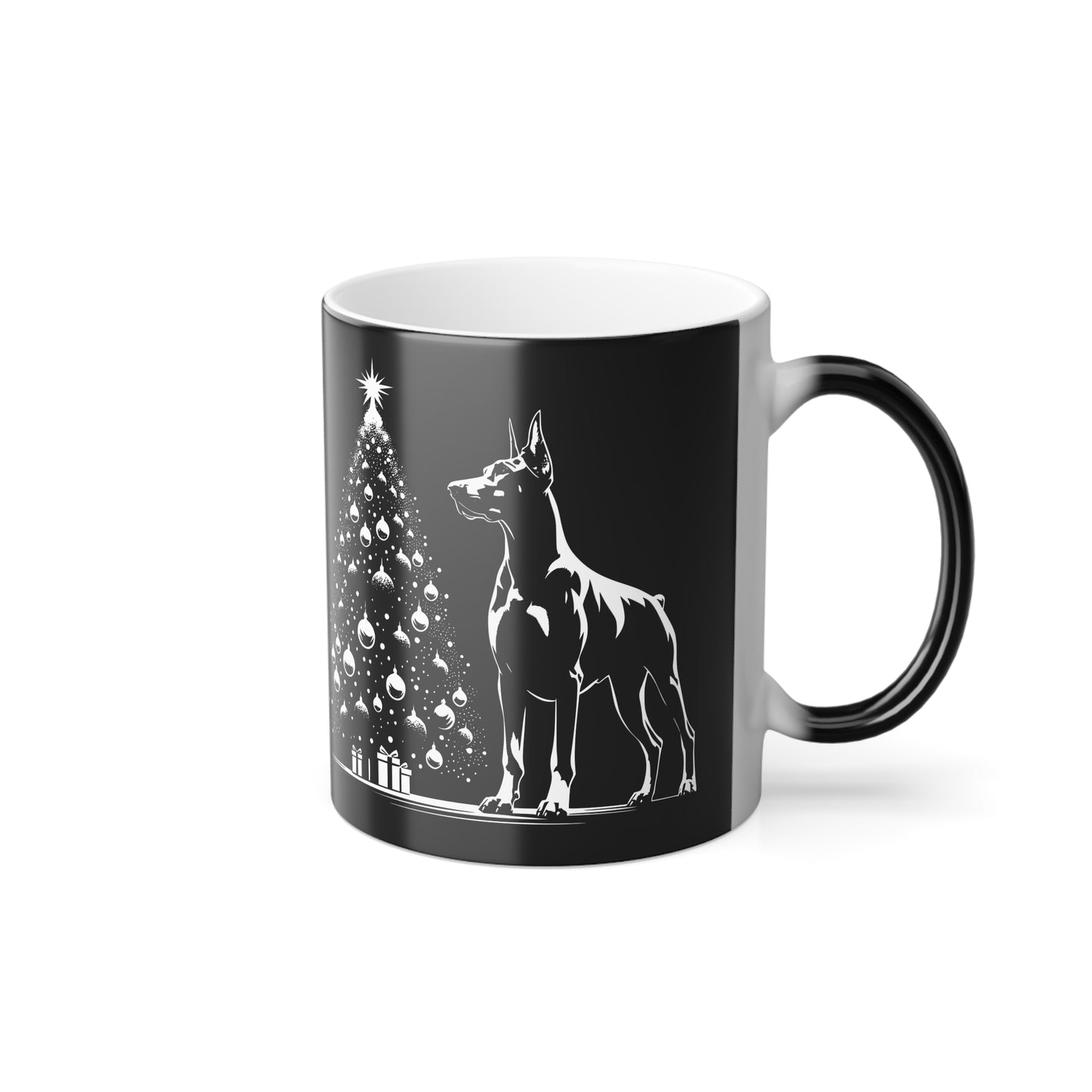 Doberman Christmas Tree Color Changing Mug