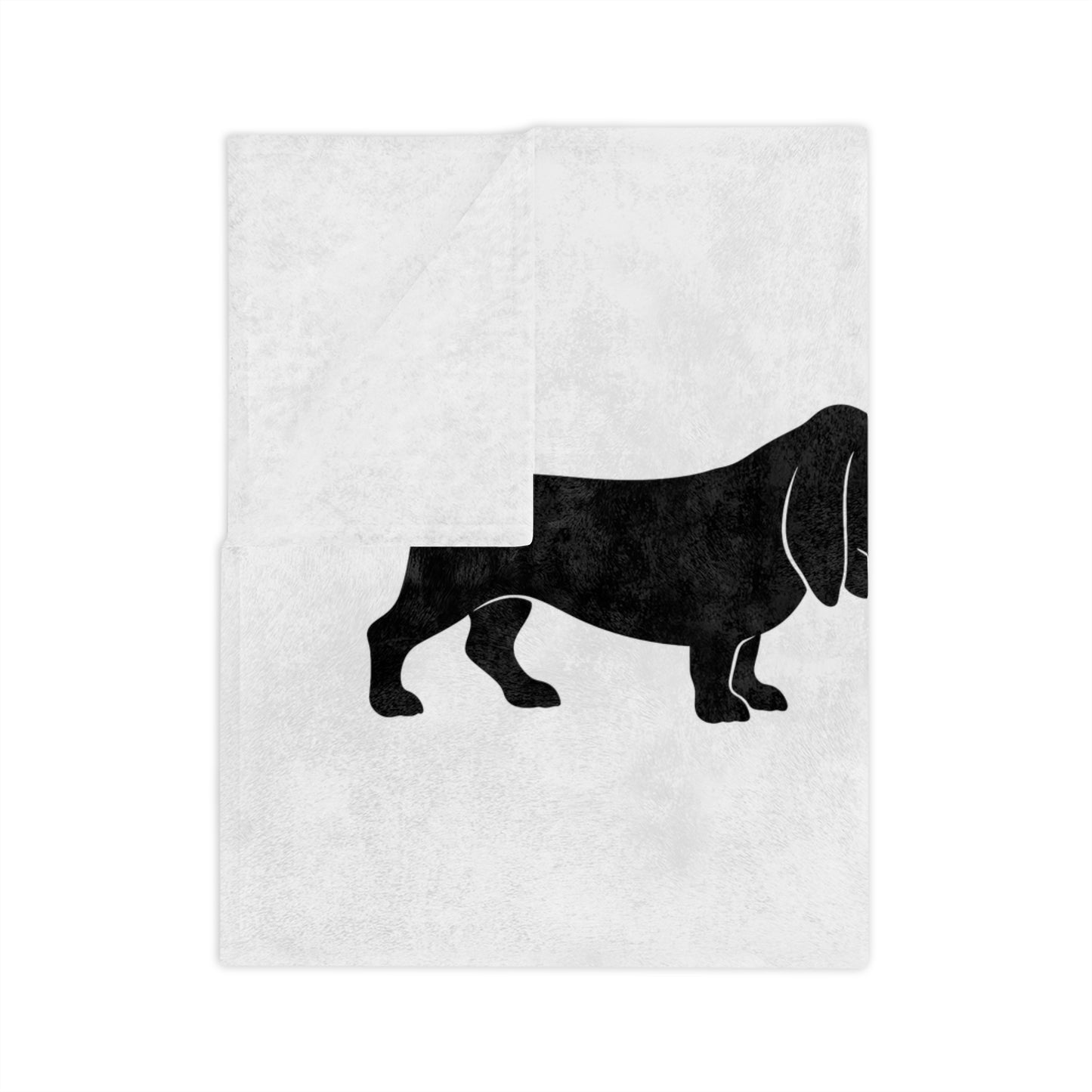 Basset Hound Silhouette Velveteen Microfiber Blanket