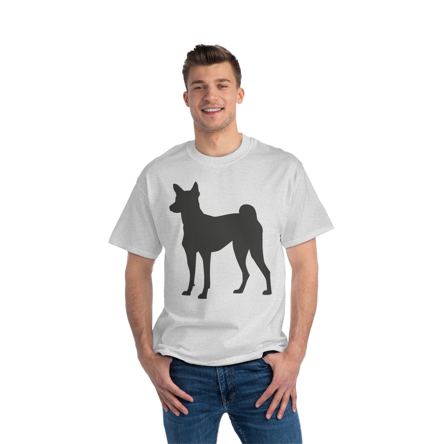 Basenji Silhouette Men's Short-Sleeve Crewneck Tee