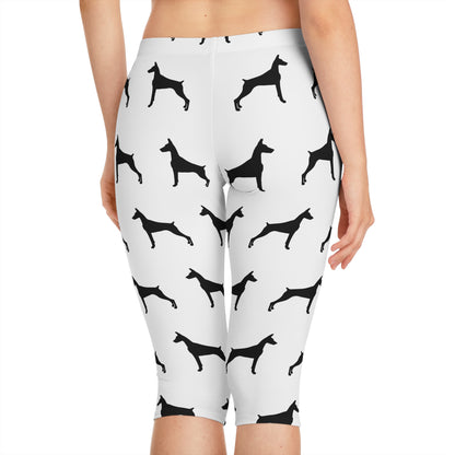 Doberman Silhouette Women's Capri Leggings
