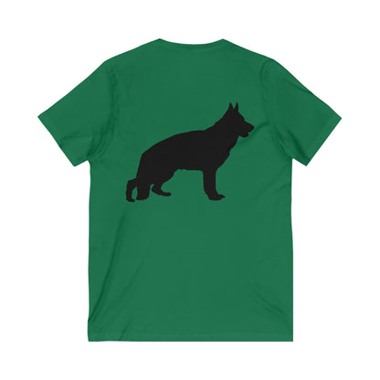 German Shepherd Silhouette Unisex Short Sleeve V-Neck Tee