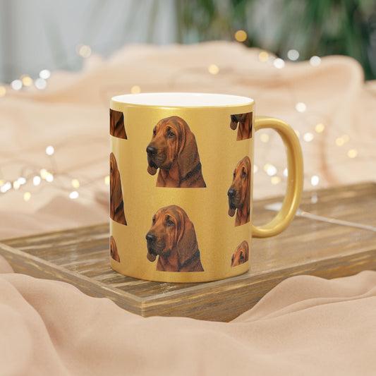 Bloodhound Head Metallic Coffee Mug