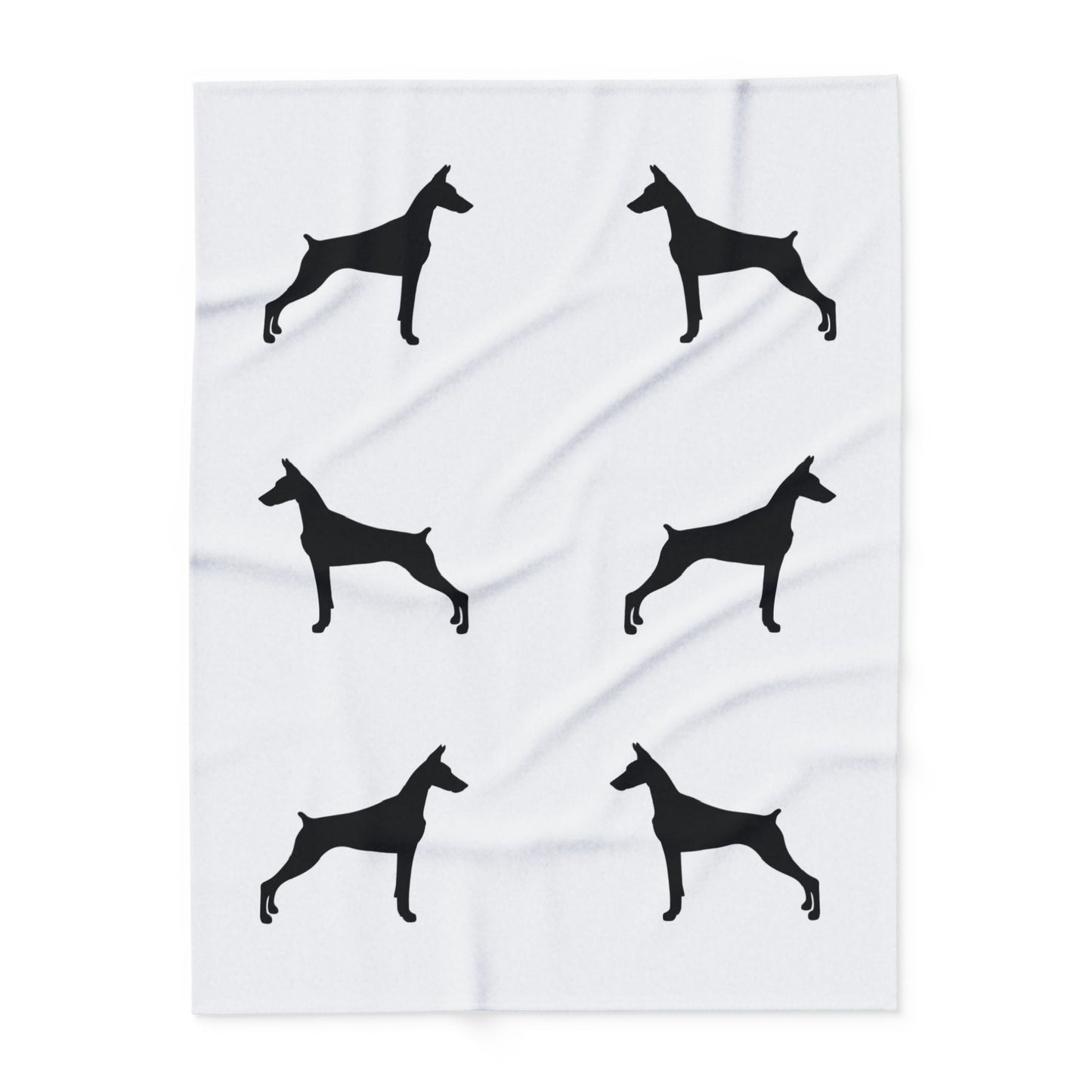 Doberman Silhouette Arctic Fleece Blanket