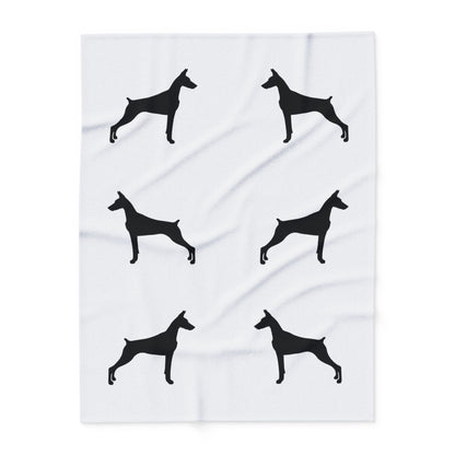 Doberman Silhouette Arctic Fleece Blanket