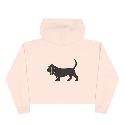 Basset Hound Silhouette Women's Crop Hoodie