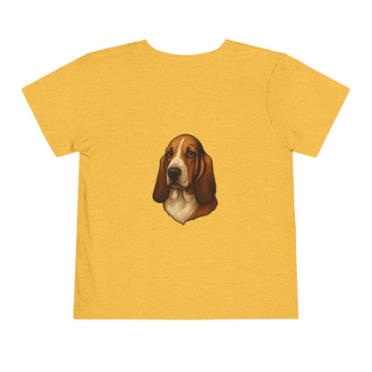 Basset Hound Head Toddler Unisex Short Sleeve Crewneck Tee