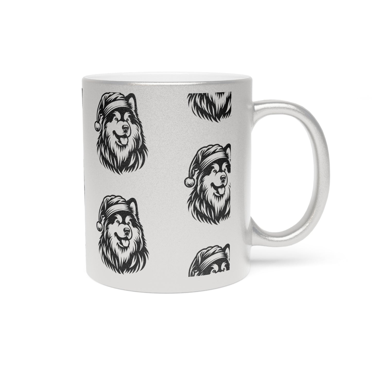Santa Paws Malamute Metallic Coffee Mug