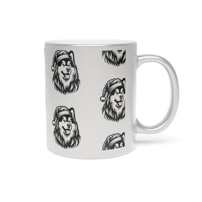 Santa Paws Malamute Metallic Coffee Mug